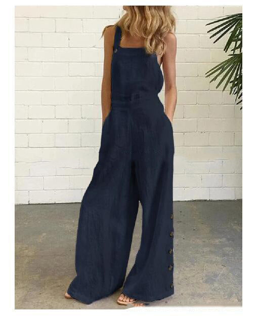 Angela – Casual Jumpsuit with Side Pockets and Wide Legs