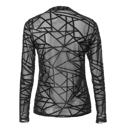 Marion – Transparent Mesh Blouse for Women with Long Sleeves