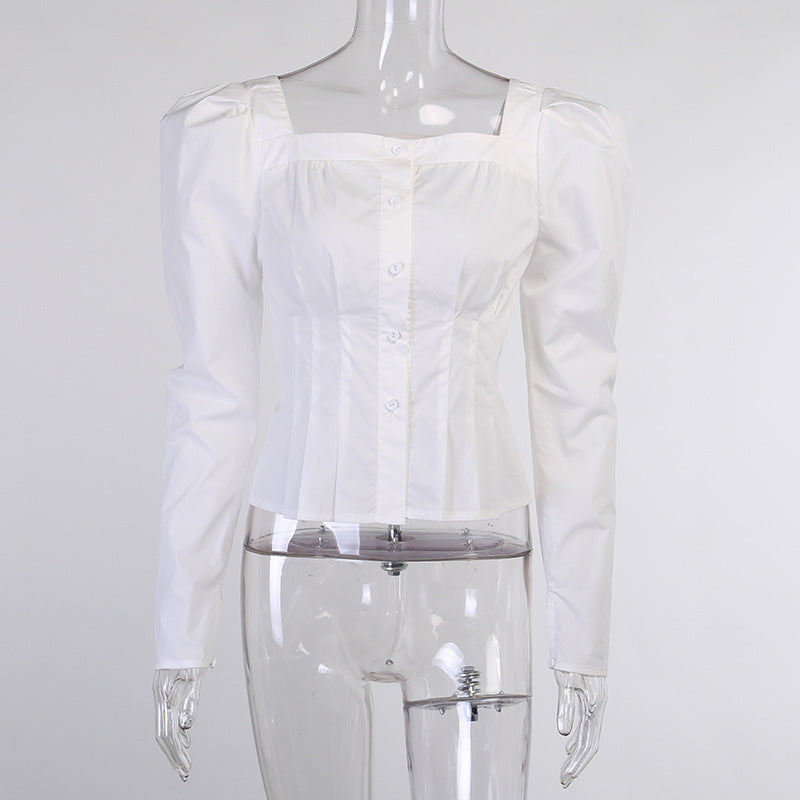 Deborah – Puff Sleeve Long-Sleeve Cardigan