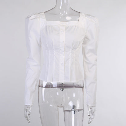 Deborah – Puff Sleeve Long-Sleeve Cardigan