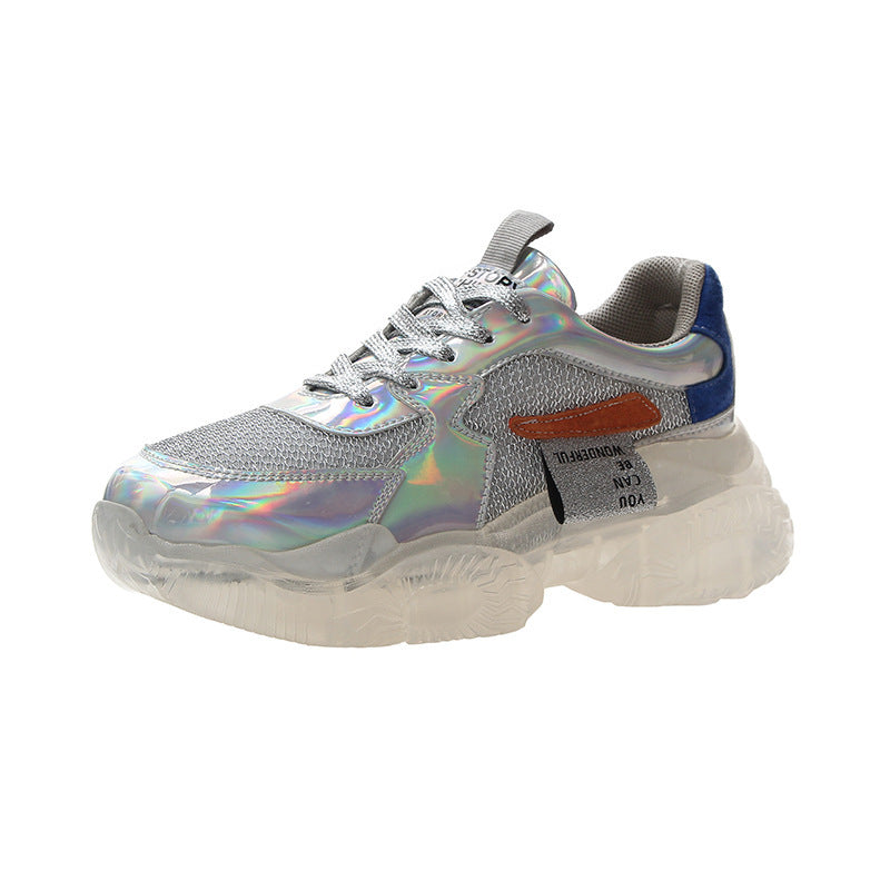 Christine – Transparent Sneakers with Platform and Holographic Effect