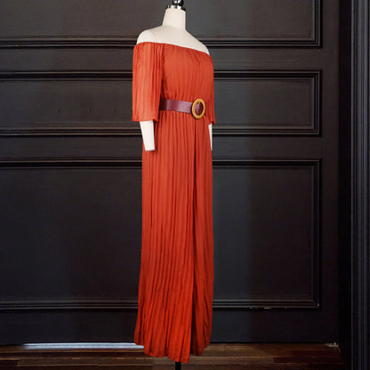 Kate – One-Shoulder Pleated Solid Jumpsuit