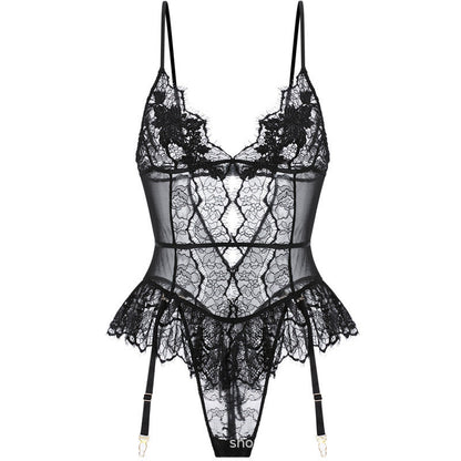 Christina – Water-Soluble Embroidery One-Piece Garter Lingerie