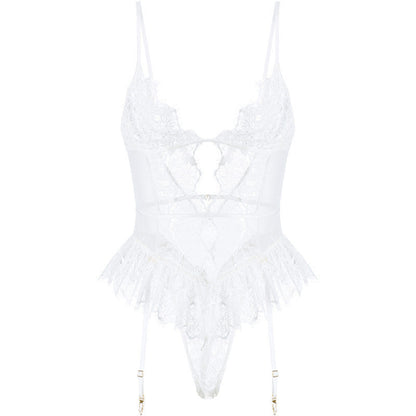 Christina – Water-Soluble Embroidery One-Piece Garter Lingerie