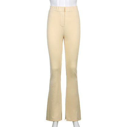Imogen – High-Waisted Skinny Pants with Slit for Women