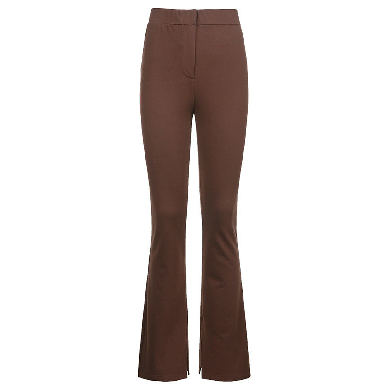 Imogen – High-Waisted Skinny Pants with Slit for Women