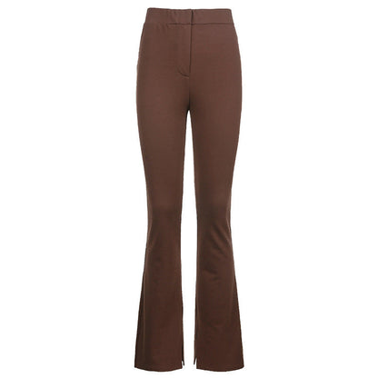 Imogen – High-Waisted Skinny Pants with Slit for Women