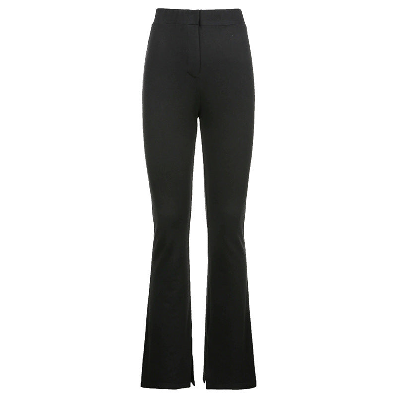 Imogen – High-Waisted Skinny Pants with Slit for Women