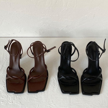 Abigail – Retro Open-Toe Stiletto Sandals with High Heel