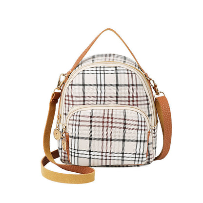 Diana – Portable Backpack with Check Pattern