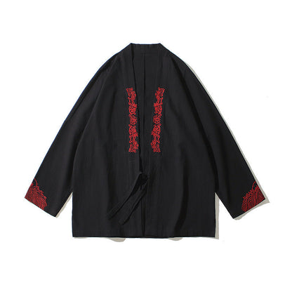 Matt – Embroidered Men's Kimono Cardigan with Classic Haori Style