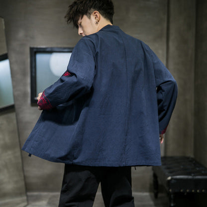 Matt – Embroidered Men's Kimono Cardigan with Classic Haori Style