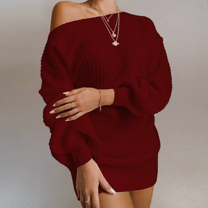 Carly – Off-Shoulder Knit Dress for Women