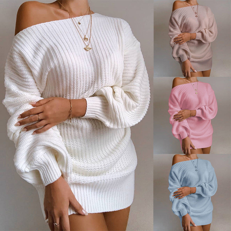 Carly – Off-Shoulder Knit Dress for Women