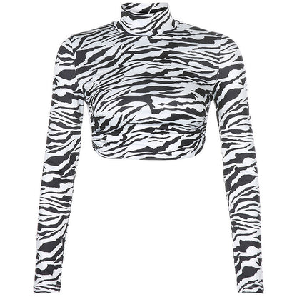 Tamara – Backless Zebra Print Crop Top