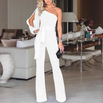 Denise – Women's One-Shoulder Jumpsuit with High Waist