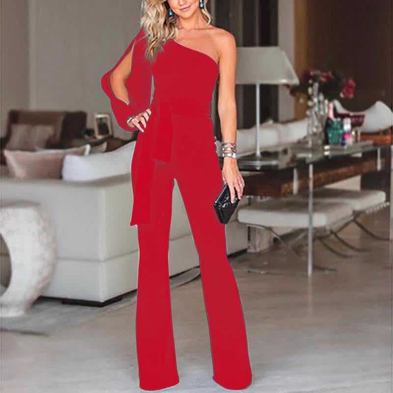 Denise – Women's One-Shoulder Jumpsuit with High Waist
