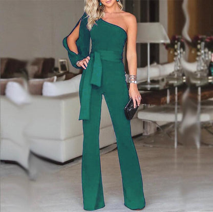 Denise – Women's One-Shoulder Jumpsuit with High Waist