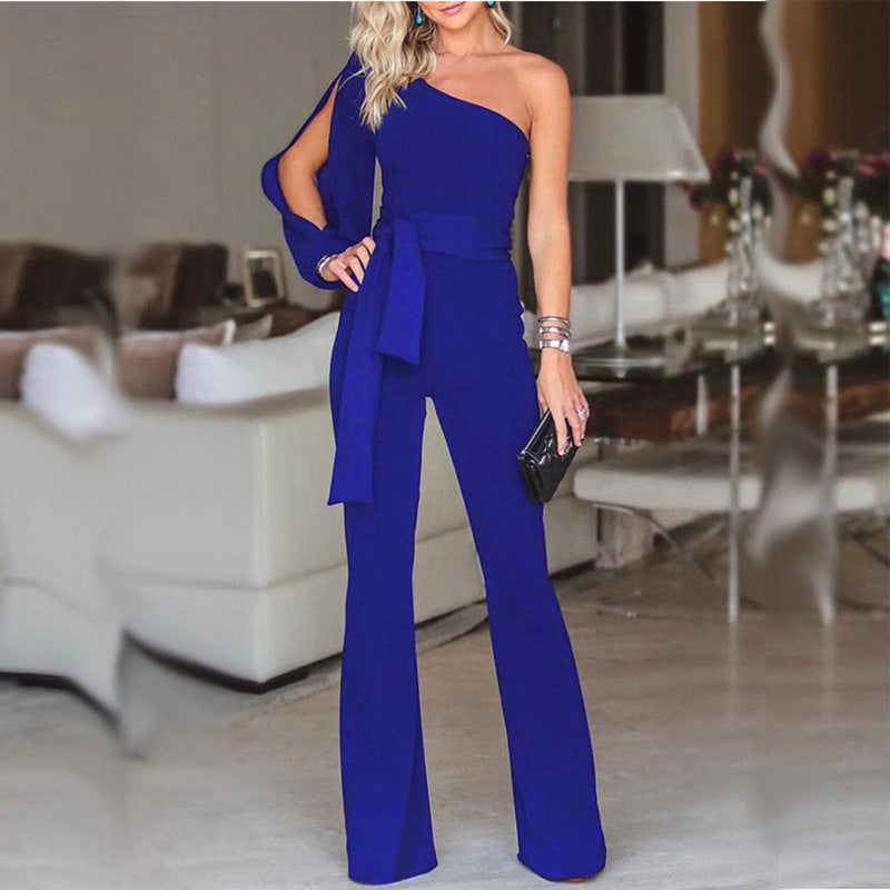 Denise – Women's One-Shoulder Jumpsuit with High Waist