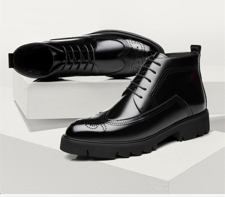 Scott – Thick-Soled British High-Top Boots in Vegan Leather