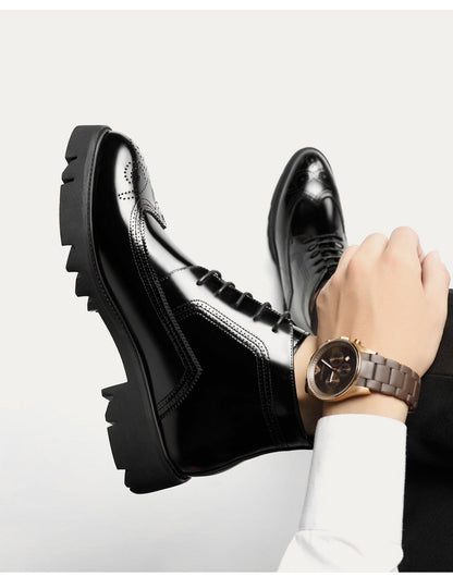 Scott – Thick-Soled British High-Top Boots in Vegan Leather