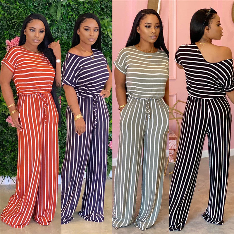 Hayley – Elegant Women's Jumpsuit with Striped Pattern