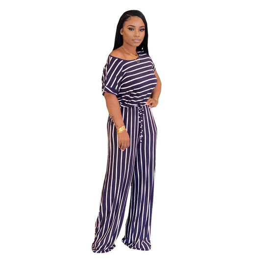 Hayley – Elegant Women's Jumpsuit with Striped Pattern
