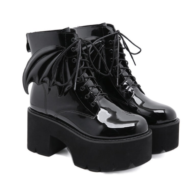 Joanne – Goth Ankle Boots with High Vegan Leather Heel and Platform