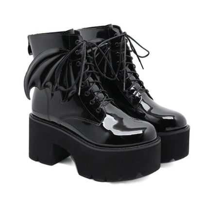Joanne – Goth Ankle Boots with High Vegan Leather Heel and Platform
