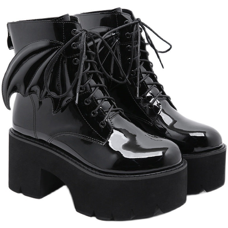 Joanne – Goth Ankle Boots with High Vegan Leather Heel and Platform