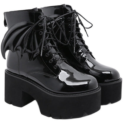Joanne – Goth Ankle Boots with High Vegan Leather Heel and Platform