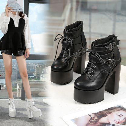 Karen – Fashionable Ankle Boots with Thick Soles and 14 cm High Heels