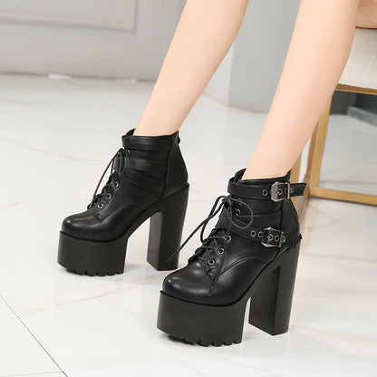 Karen – Fashionable Ankle Boots with Thick Soles and 14 cm High Heels