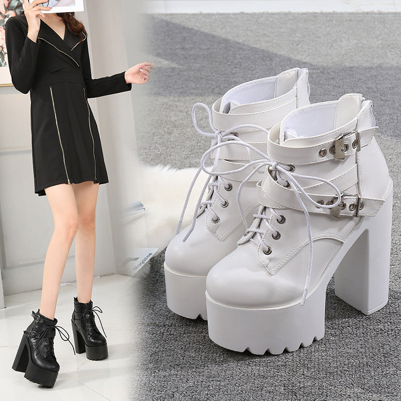 Karen – Fashionable Ankle Boots with Thick Soles and 14 cm High Heels