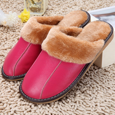 Shirley – Warm Vegan Leather Cotton Slippers