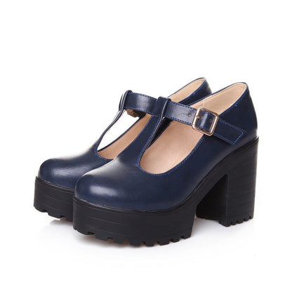 Francesca – Mary Janes with Block Heel and T-Strap