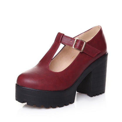 Francesca – Mary Janes with Block Heel and T-Strap