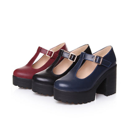 Francesca – Mary Janes with Block Heel and T-Strap