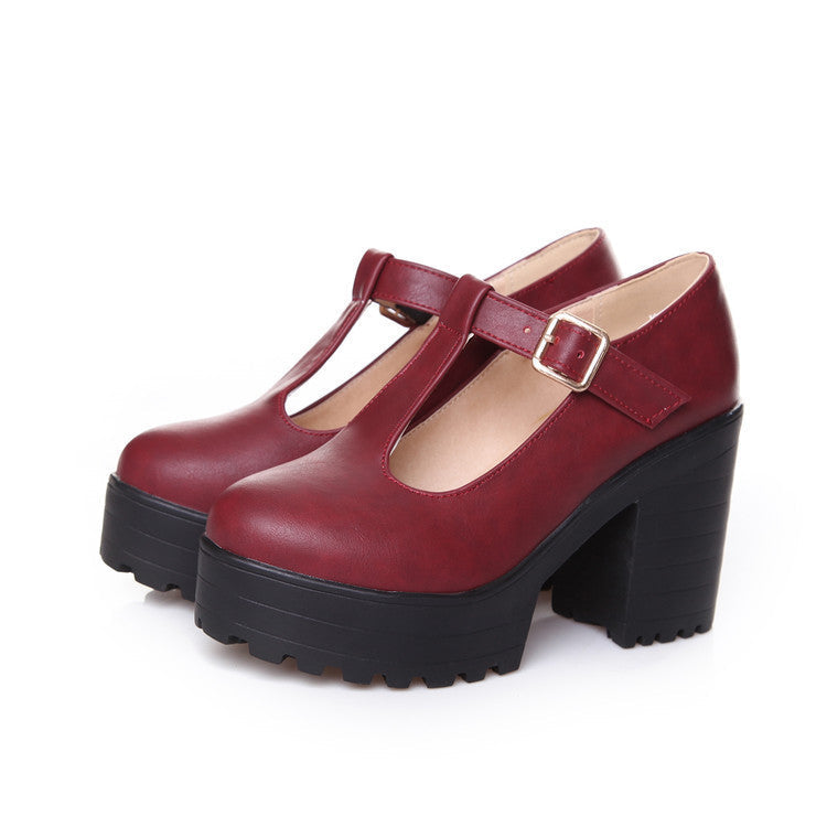 Francesca – Mary Janes with Block Heel and T-Strap