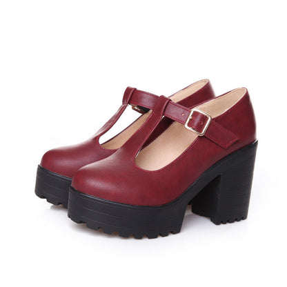 Francesca – Mary Janes with Block Heel and T-Strap