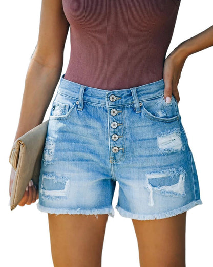Juliet – High-Waisted Women's Jean Shorts with Straight Leg