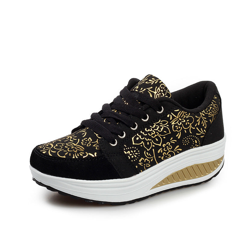 Helen – Floral Wedge Shoes for Height Enhancement