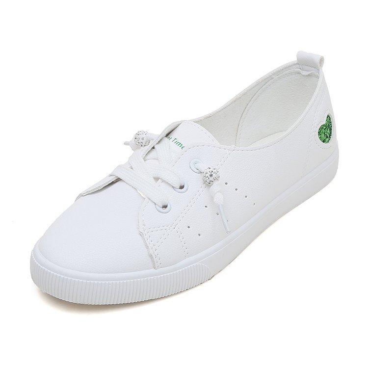 Heidi – Fluffy Women's Sneakers with Heart Motif in White