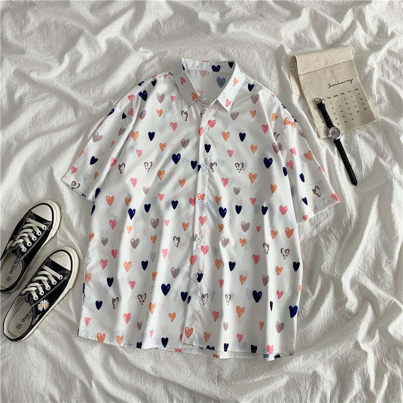 Natasha – Short Sleeve Plus Size Women's Shirt in Korean Style