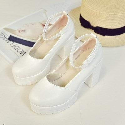 Audrey – Platform Pumps with Ankle Strap