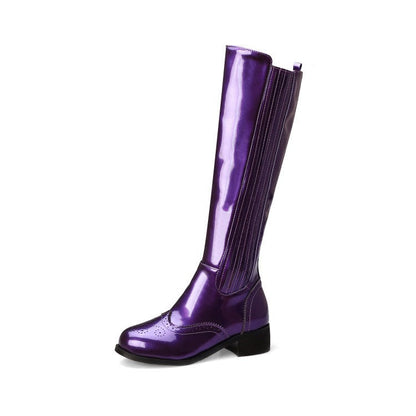 Miranda – Vegan Leather Knee-High Boots with Low Heel