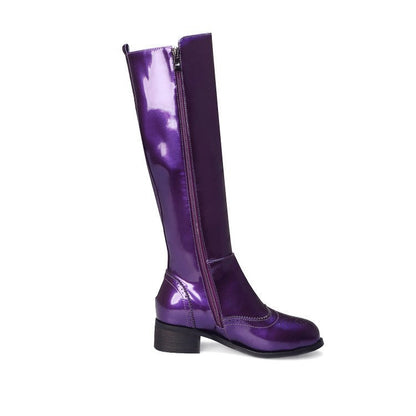 Miranda – Vegan Leather Knee-High Boots with Low Heel