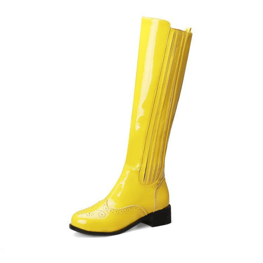 Miranda – Vegan Leather Knee-High Boots with Low Heel