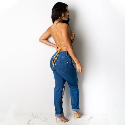 Jenny – Vintage Women's Crop Top with Bandage Design