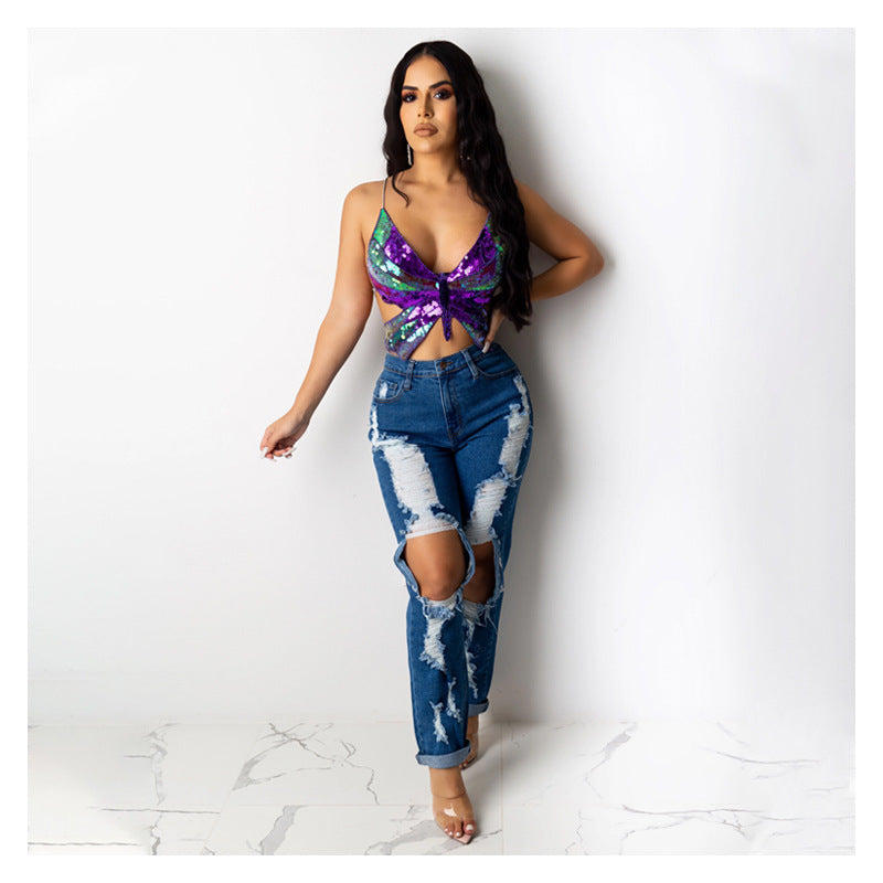 Jenny – Vintage Women's Crop Top with Bandage Design